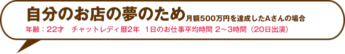 自分のお店の夢のため