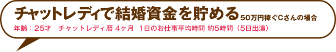 チャットレディで結婚資金を貯める